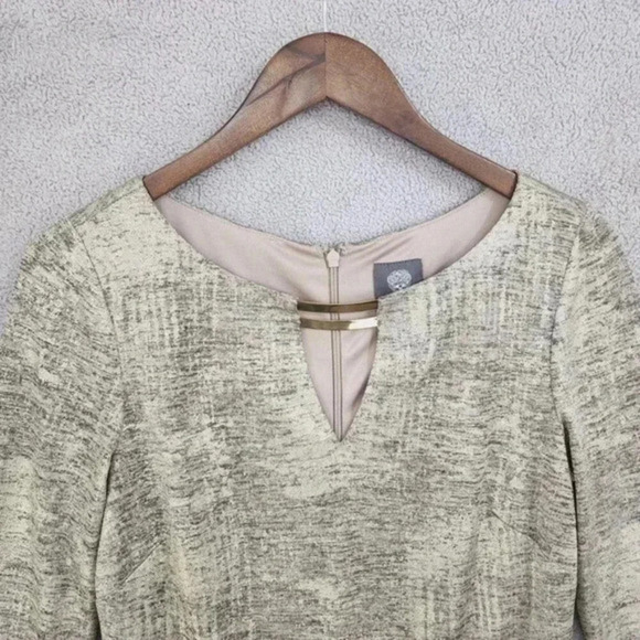 NWT‎ Vince Camuto Womens Long Sleeve Midi Dress Size 6 Gold Printed - Picture 4 of 10